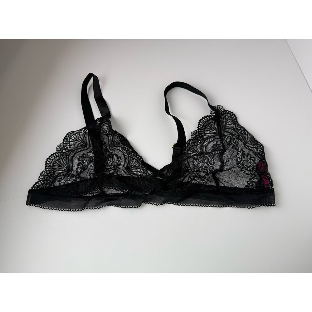 Seven 'til Midnight Womens Black‎ Lace Bralette Sz 1X/2X Style 11077X Sheer